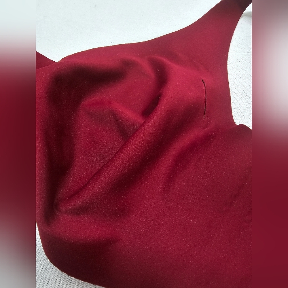 Knix Revolution V-Neck Bra in color red velvet size Medium++ No padding inserts - Picture 5 of 9
